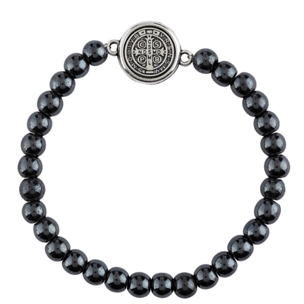 New St Benedict Hematite Bracelet